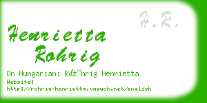 henrietta rohrig business card